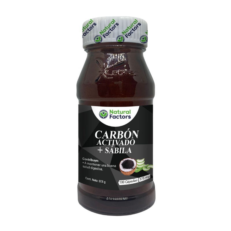 CARBON ACTIVADO + SABILA (NF) CAPSULAS 300 mg FRASCO X 100 U (NATURAL)