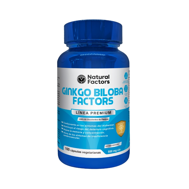 GINKGO BILOBA FACTORS (NF) CAPSULAS 550 mg ENVASE X 100 U
