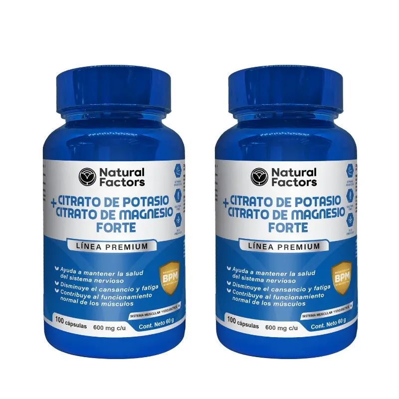 COMBO CITRATO DE POTASIO + CITRATO DE MAGNESIO FORTE CAPSULAS (NF) 600 mg ENVASE X 100