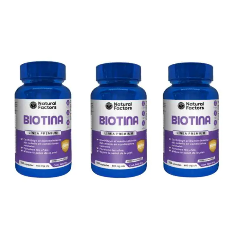 3 BIOTINA (NF) CAPSULAS 600 mg ENVASE X 100 U