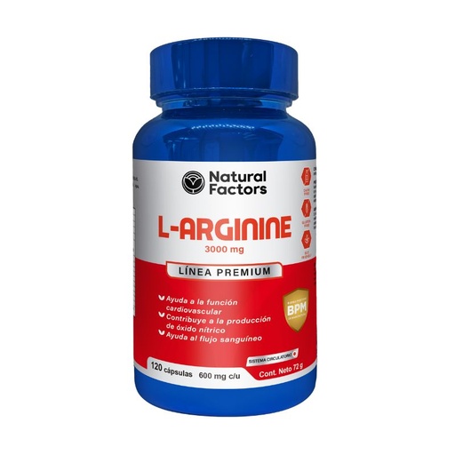 [PTL-A077] L-ARGININE (NF) CAPSULAS 600 mg ENVASE X 120