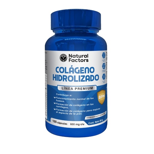 [PTL-A089] COLAGENO HIDROLIZADO (NF) CAPSULAS 600 mg ENVASE X 100 U