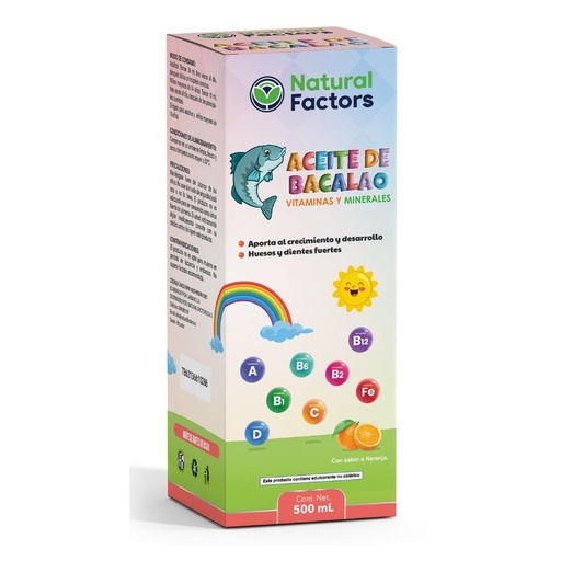 [PTL-A094] ACEITE DE BACALAO + VITAMINAS Y MINERALES (NF) JARABE FRASCO X 500 mL