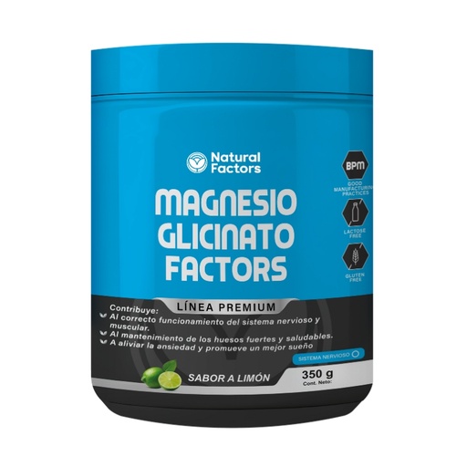 [PTL-A096] MAGNESIO GLICINATO FACTORS (NF) POLVO ENVASE X 350 g