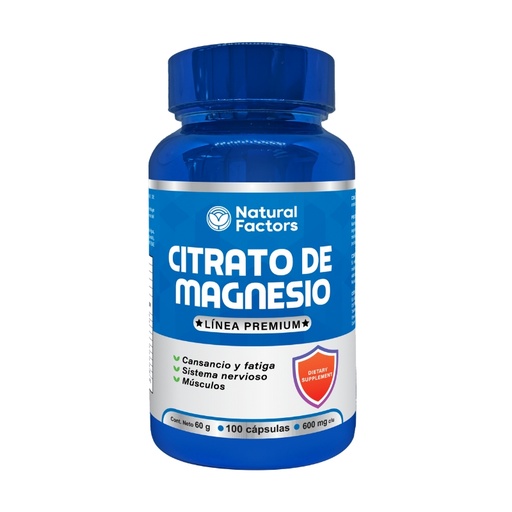[PTL-A097] CITRATO DE MAGNESIO (NF) CAPSULAS DE 600 mg ENVASE X 100