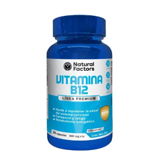 [PTL-A122] VITAMINA B12 (NF) CAPSULAS 600 mg ENVASE X 60 U