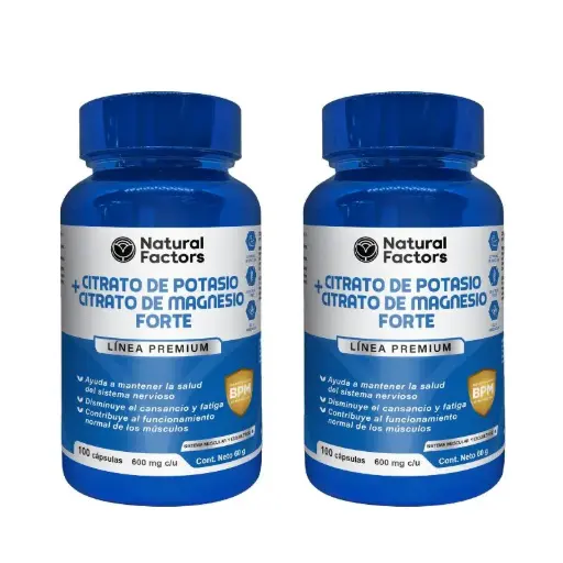 COMBO CITRATO DE POTASIO + CITRATO DE MAGNESIO FORTE CAPSULAS (NF) 600 mg ENVASE X 100