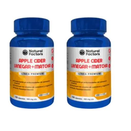 [WKIT-0085] 2 APPLE CIDER VINEGAR + MATCHA (NF) CAPSULAS 500 mg ENVASE X 100 U