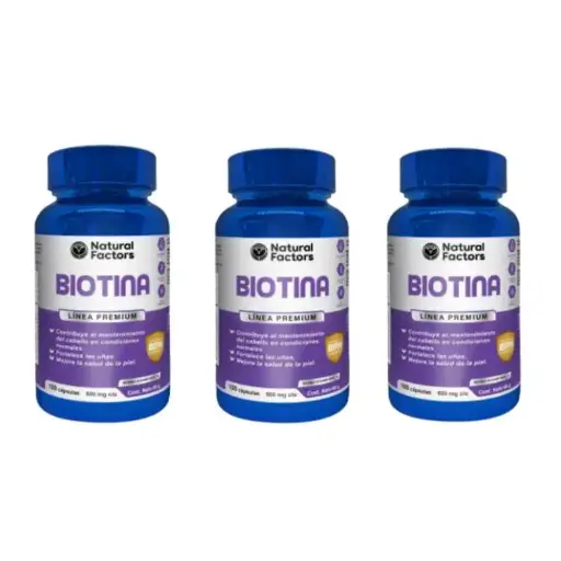 [WKIT-0086] 3 BIOTINA (NF) CAPSULAS 600 mg ENVASE X 100 U
