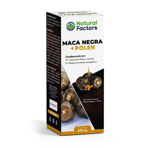 [PTL-N103] MACA NEGRA + POLEN NATURAL FACTORS JARABE (NF) FRASCO X 500 mL