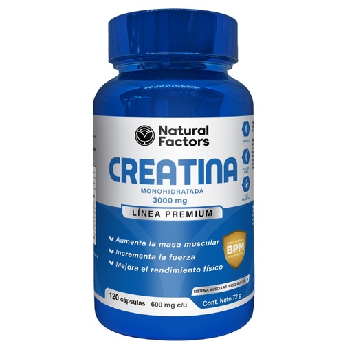 [PTL-A056] CREATINA (NF) CAPSULAS 600 mg ENVASE X 120